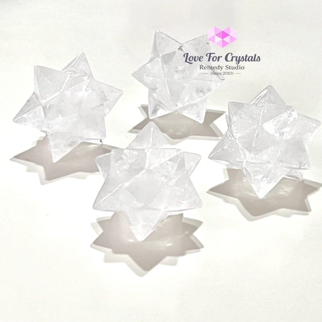 Clear Quartz 12-Point Merkaba Asteroid (30Mm) Polished Crystals