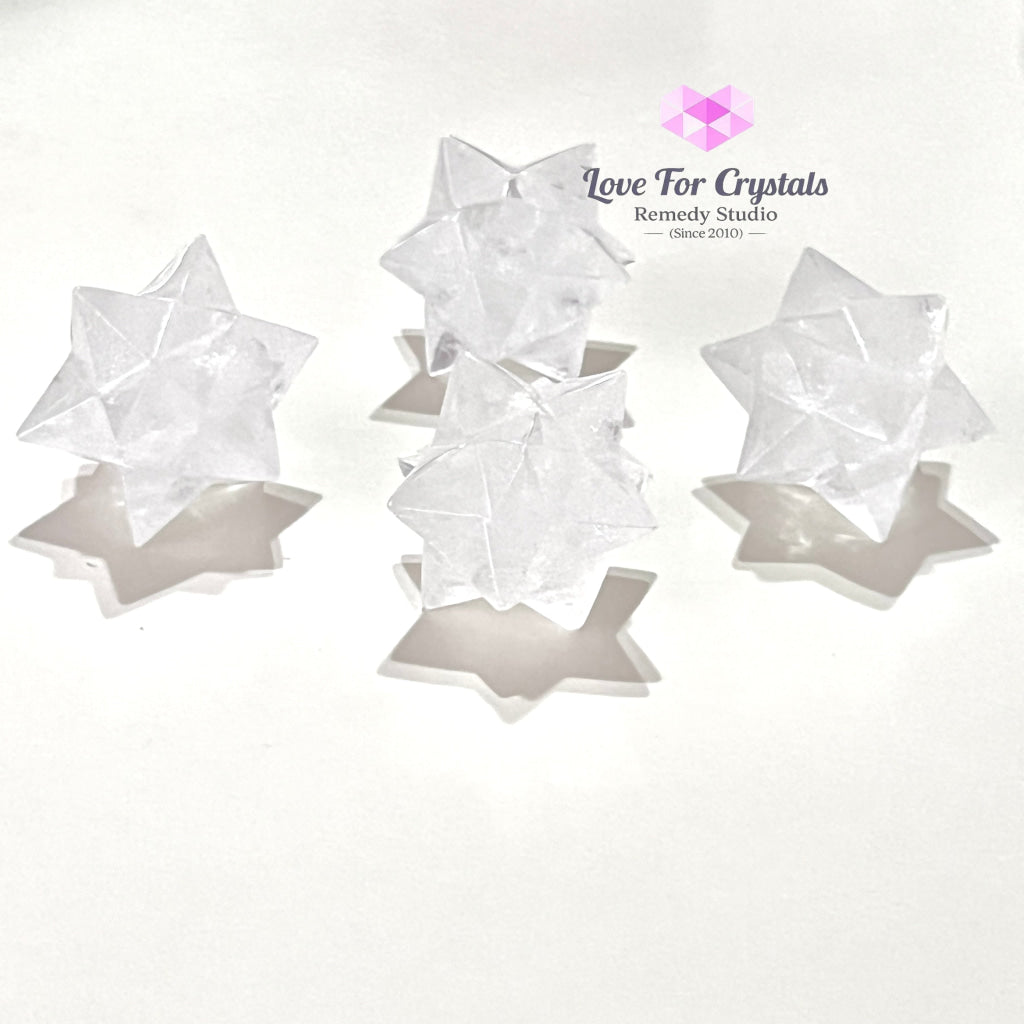 Clear Quartz 12-Point Merkaba Asteroid (30Mm) Polished Crystals