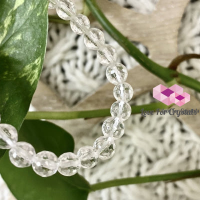 Clear Quartz 6Mm Faceted Bracelet Bracelets