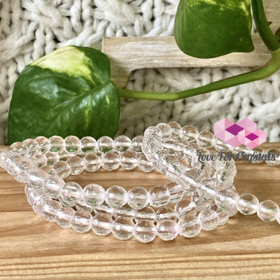 Clear Quartz 6Mm Faceted Bracelet Bracelets