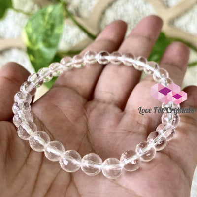 Clear Quartz 6Mm Faceted Bracelet Size 5.5 Bracelets
