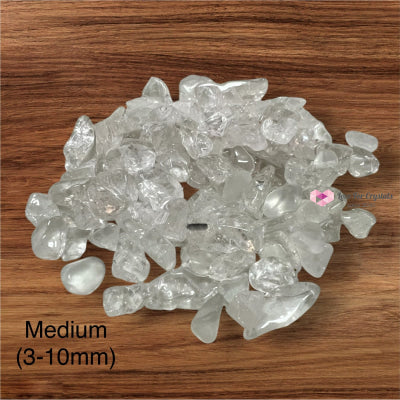 Clear Quartz Chips (100gm) Medium (3-10mm) Raw