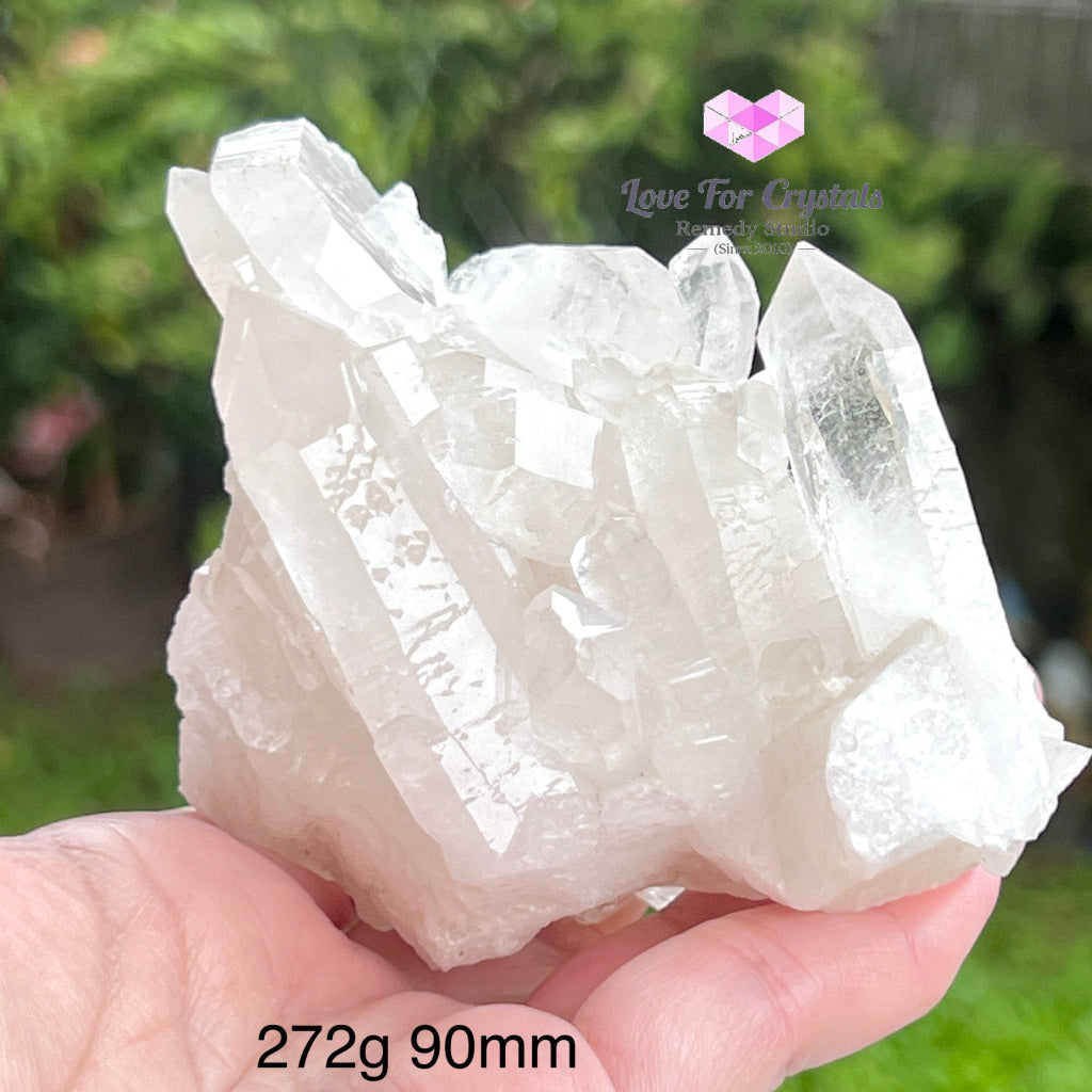 Clear Quartz Cluster Aaa (Brazil) 272G 90Mm Caves Geodes And Clusters
