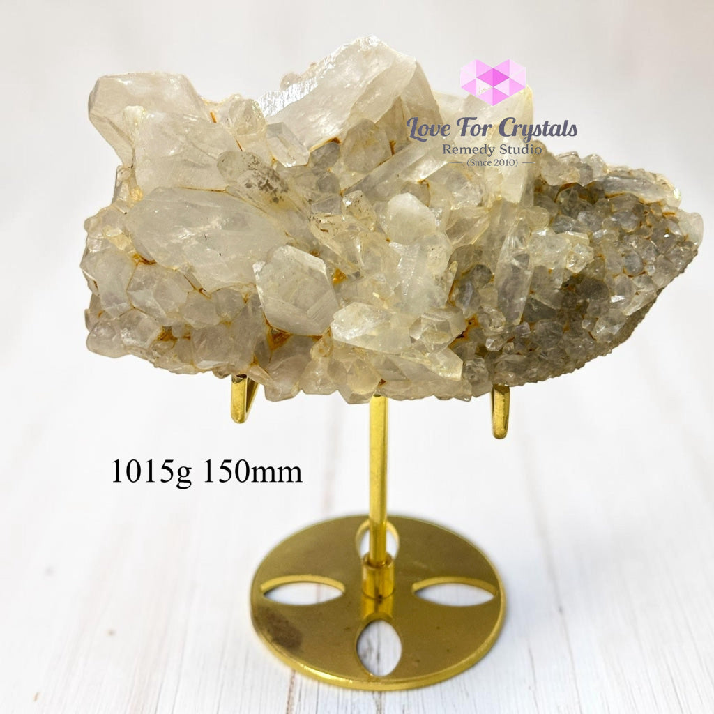 Clear Quartz Clusters on Stand (Brazil) - 1015g 150mm - Clear quartz