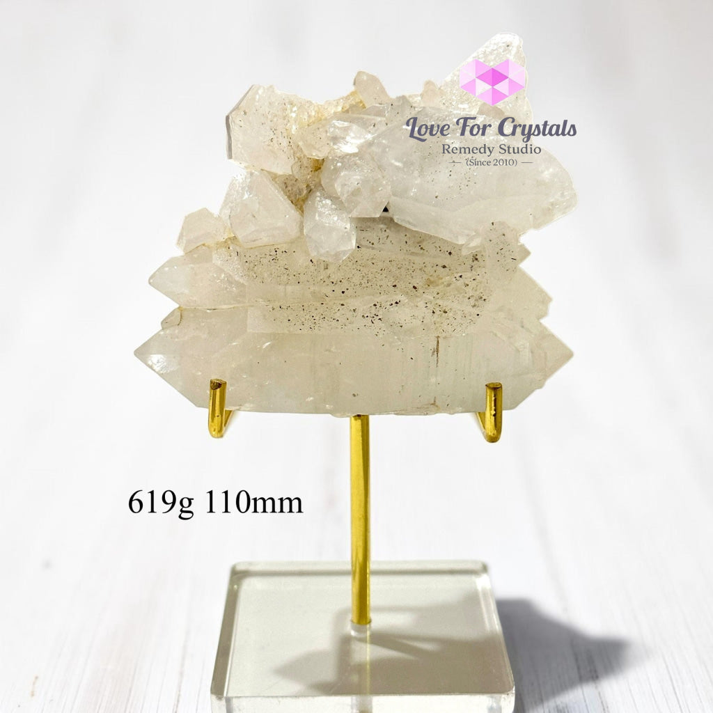 Clear Quartz Clusters on Stand (Brazil) - 619g 110mm - Clear quartz