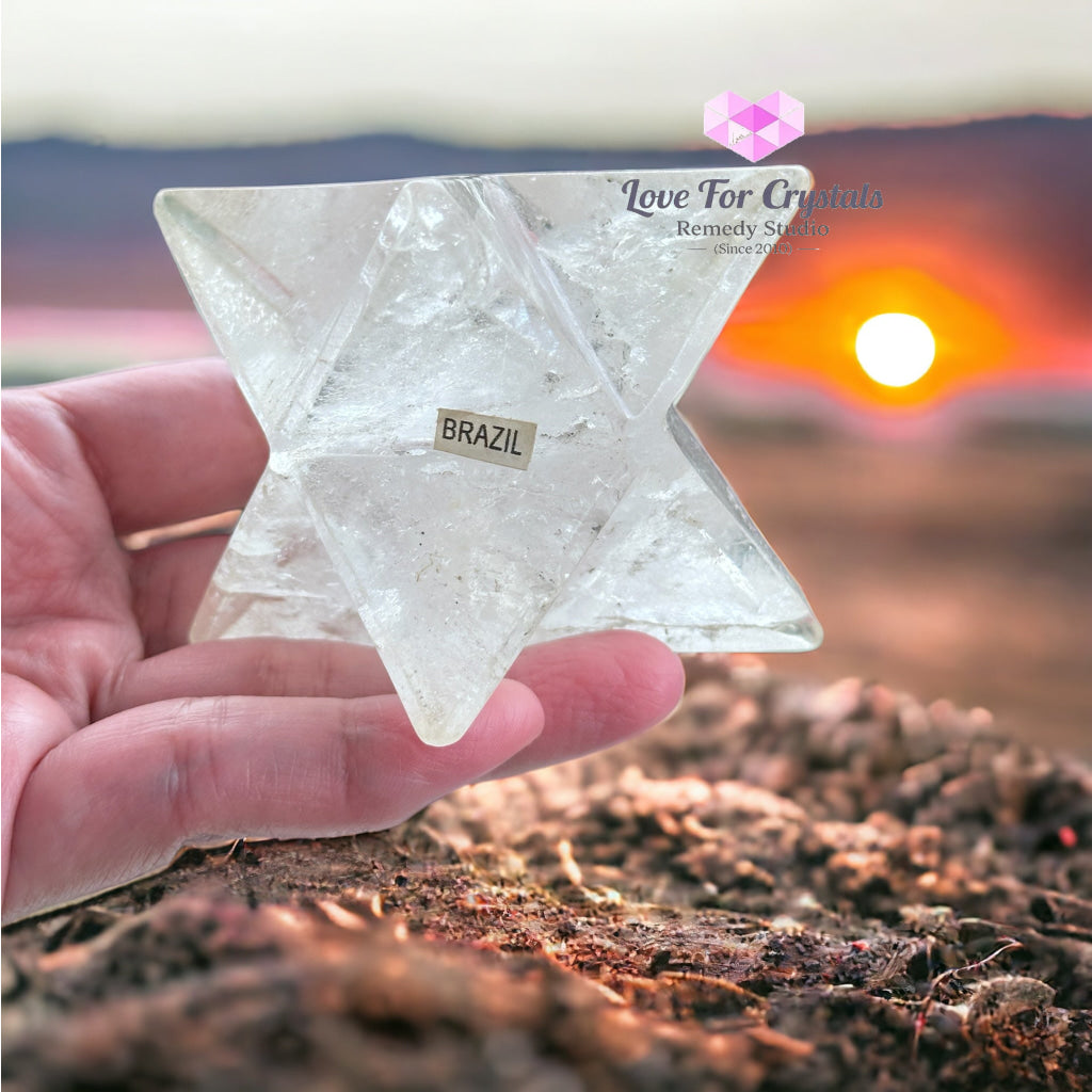 Clear Quartz Crystal Merkaba (Brazil) 9Cm 250G 90Mm Polished Stones