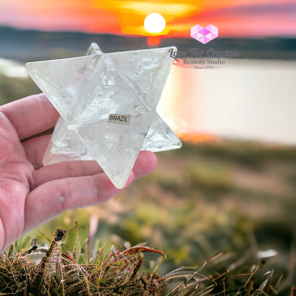 Clear Quartz Crystal Merkaba (Brazil) 9Cm Polished Stones