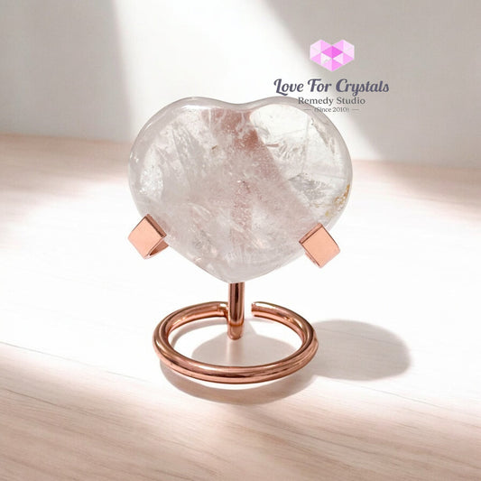 Clear Quartz Heart with Stand (Pre-activated & attuned) 153g 50mm Polished Crystal