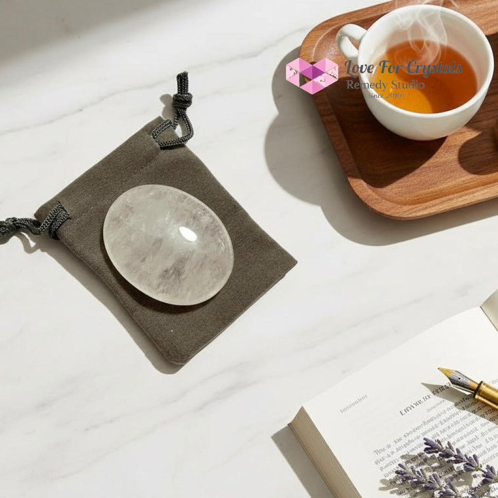 Clear Quartz Intention Amplifier Palm Stone 45mm (Encoded & activated) Random Piece (45mm) Palm stone