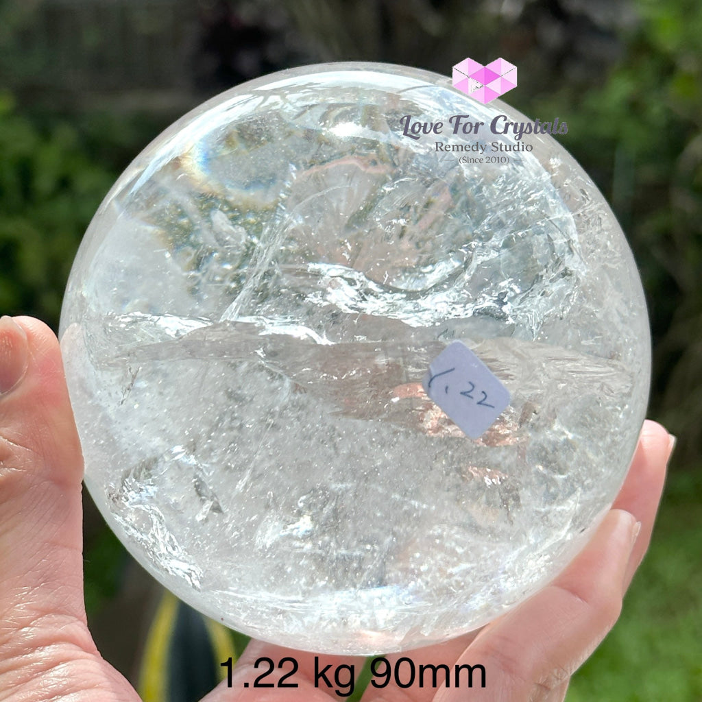 Clear Quartz Sphere With Rainbow (Brazil) 1.22 Kg 90Mm (Aaaa)