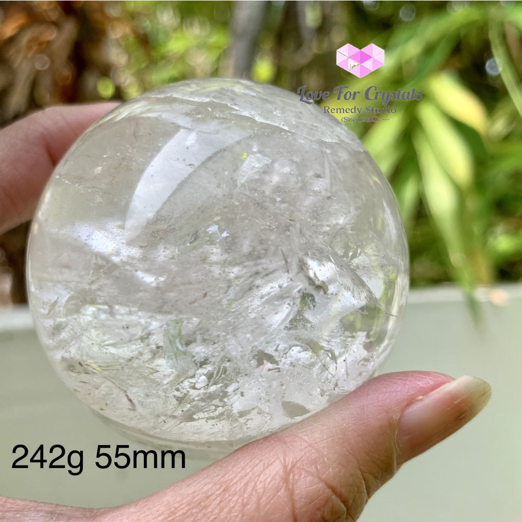 Clear Quartz Sphere With Rainbow (Brazil)