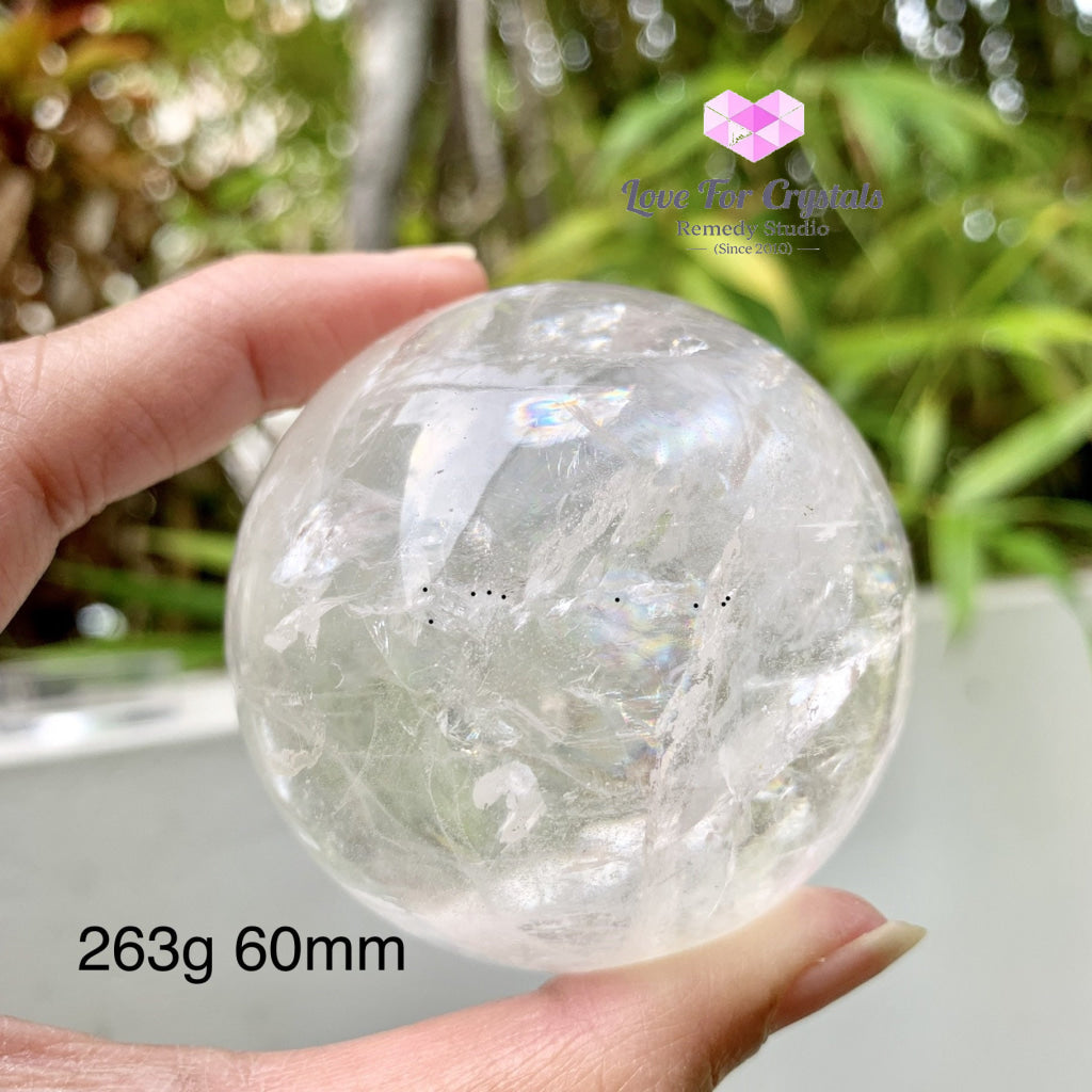 Clear Quartz Sphere With Rainbow (Brazil)