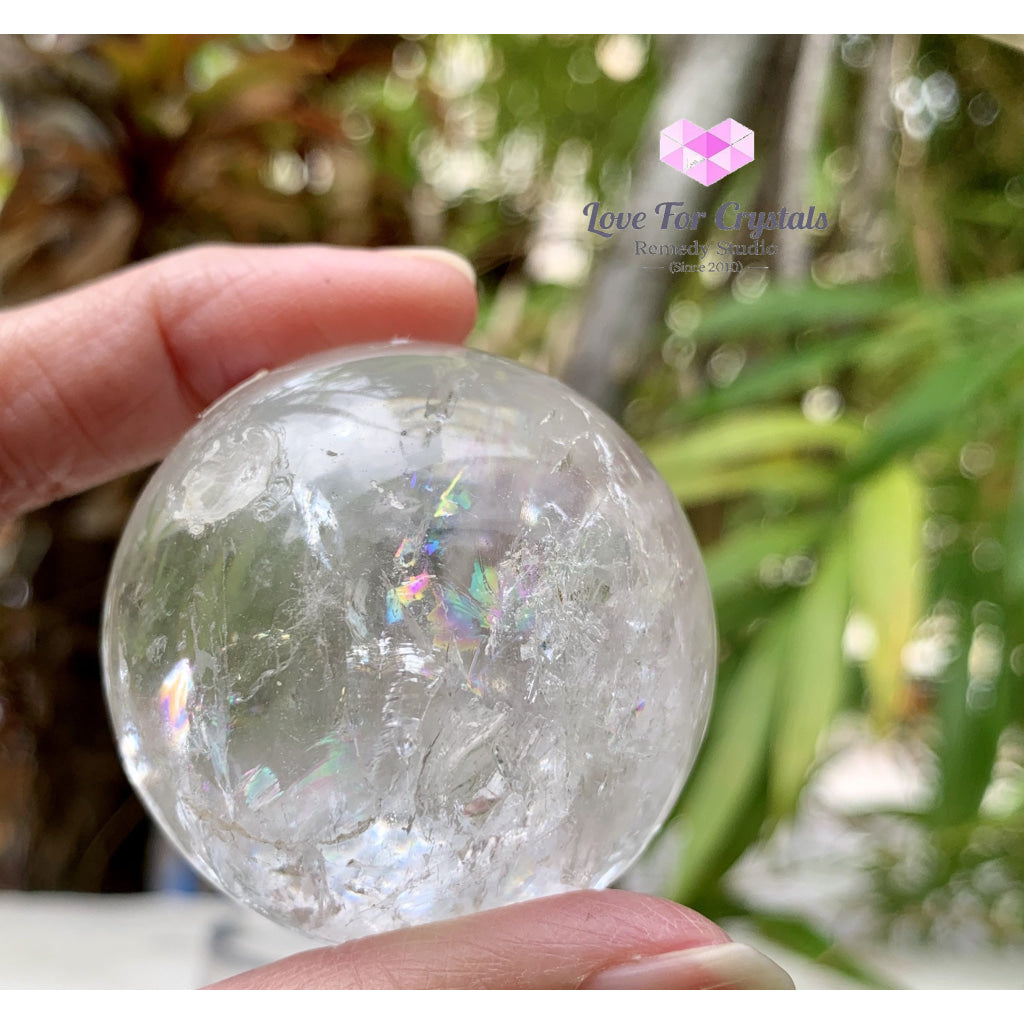 Clear Quartz Sphere With Rainbow (Brazil)