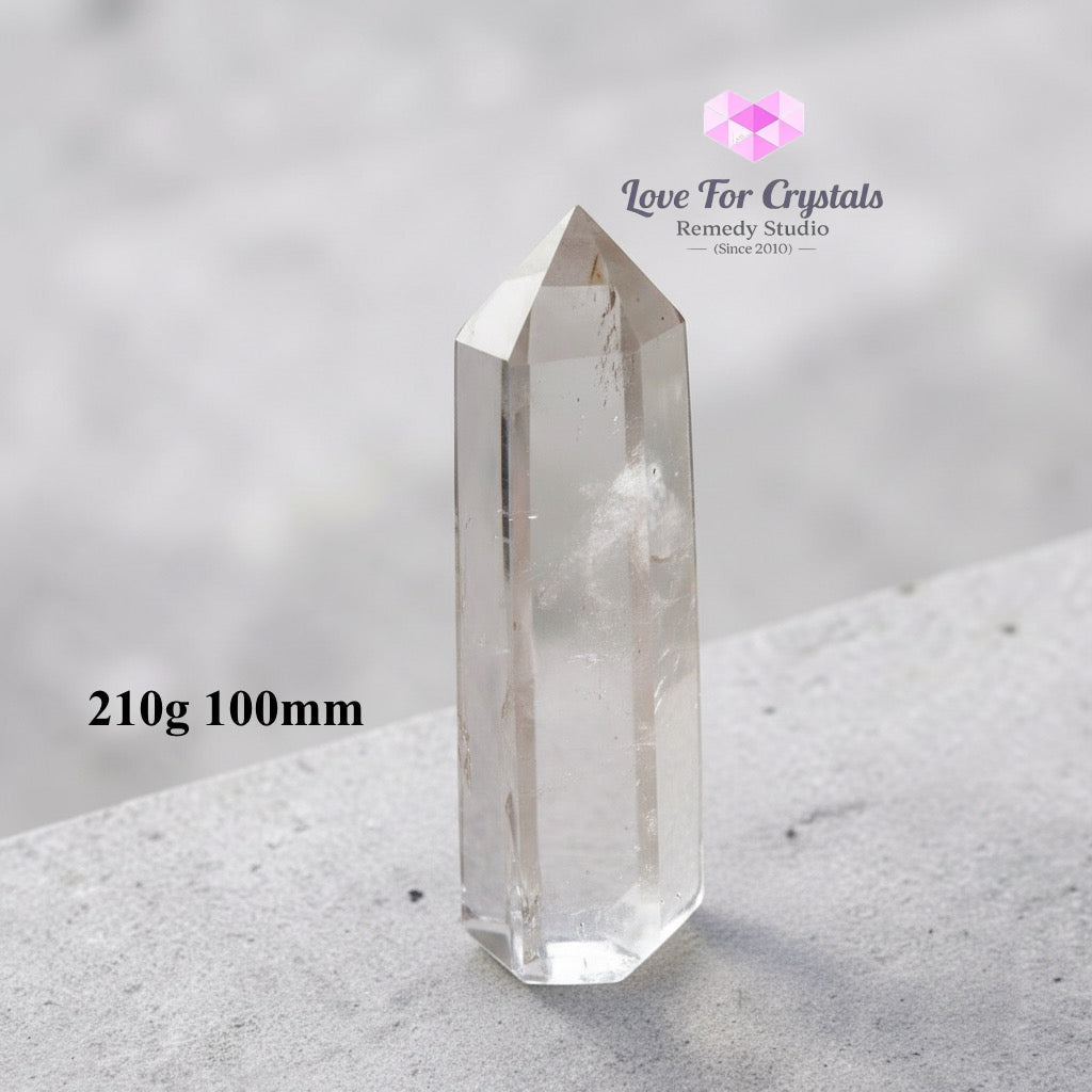 Clear Quartz Tower Anchor Point NO Stand (Premium AAA Grade) - 339g 135mm - Clear quartz