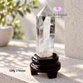 Clear Quartz Tower Anchor Point with Stand (Premium AAA Grade) - 320g 170mm - Clear quartz