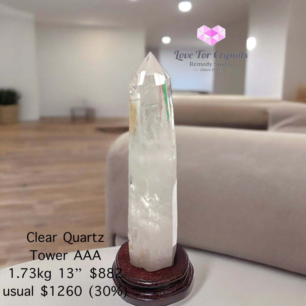 Clear Quartz Tower Large Points (Brazil) 30% Off 1.73Kg 13” Aaa Crystal Points
