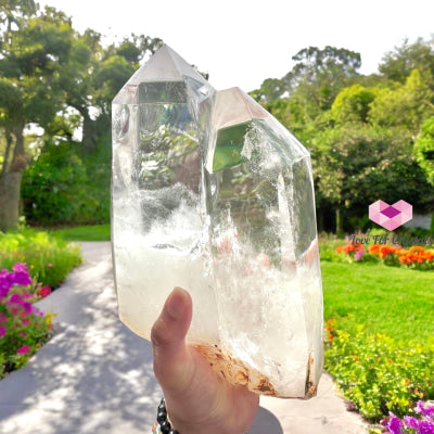 Clear Quartz Twin Towers With Stand High Grade (30% Off) Brazil