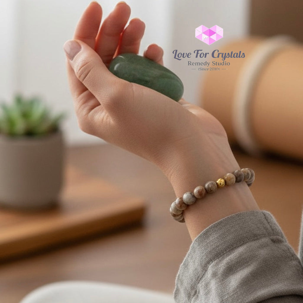 Crazy Lace Agate Emotional Stability 6mm Bracelet with 14k gold filled bead Bracelets & Bangles