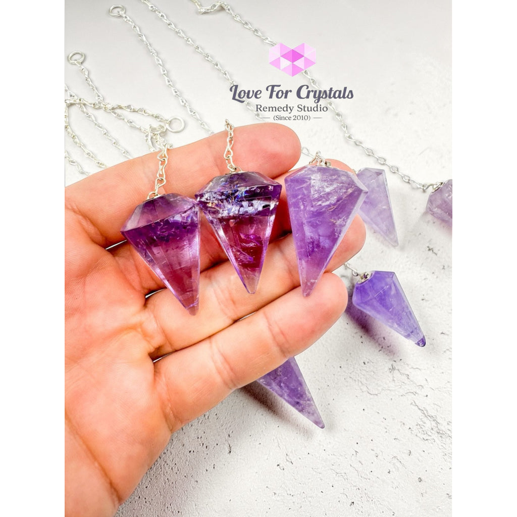 Crystal Pendulums 30-40mm (encoded & activated)* Amethyst Pendants & Necklaces