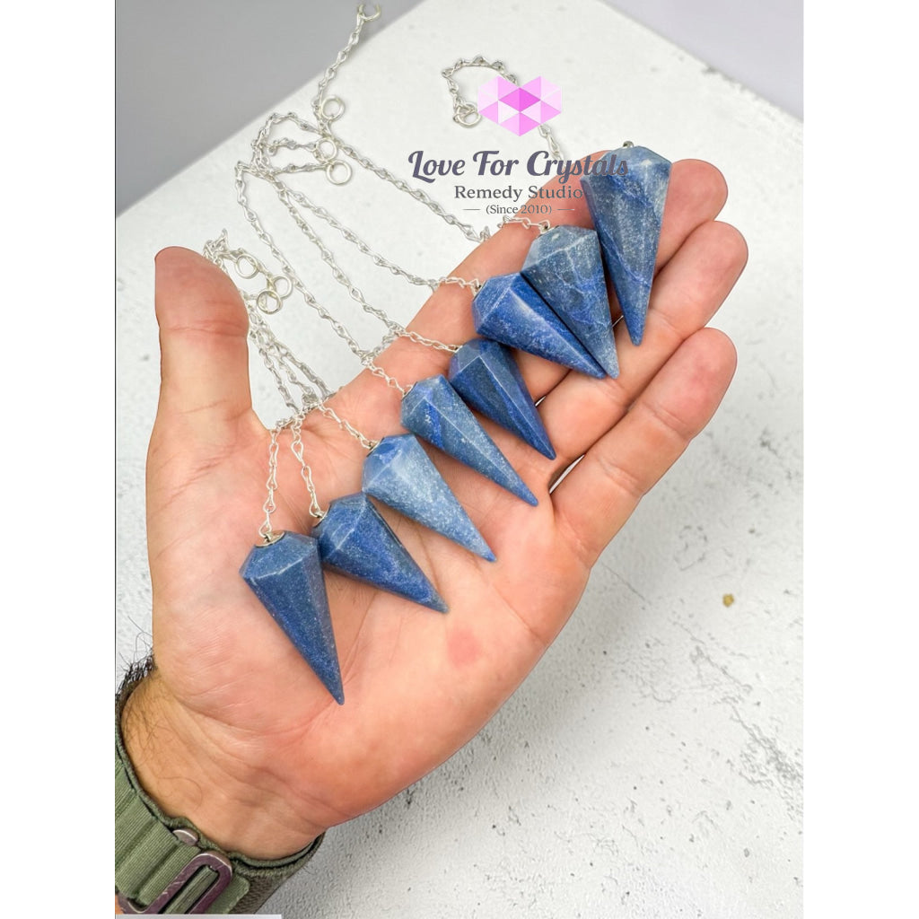 Crystal Pendulums 30-40mm (encoded & activated)* Blue Quartz Pendants & Necklaces