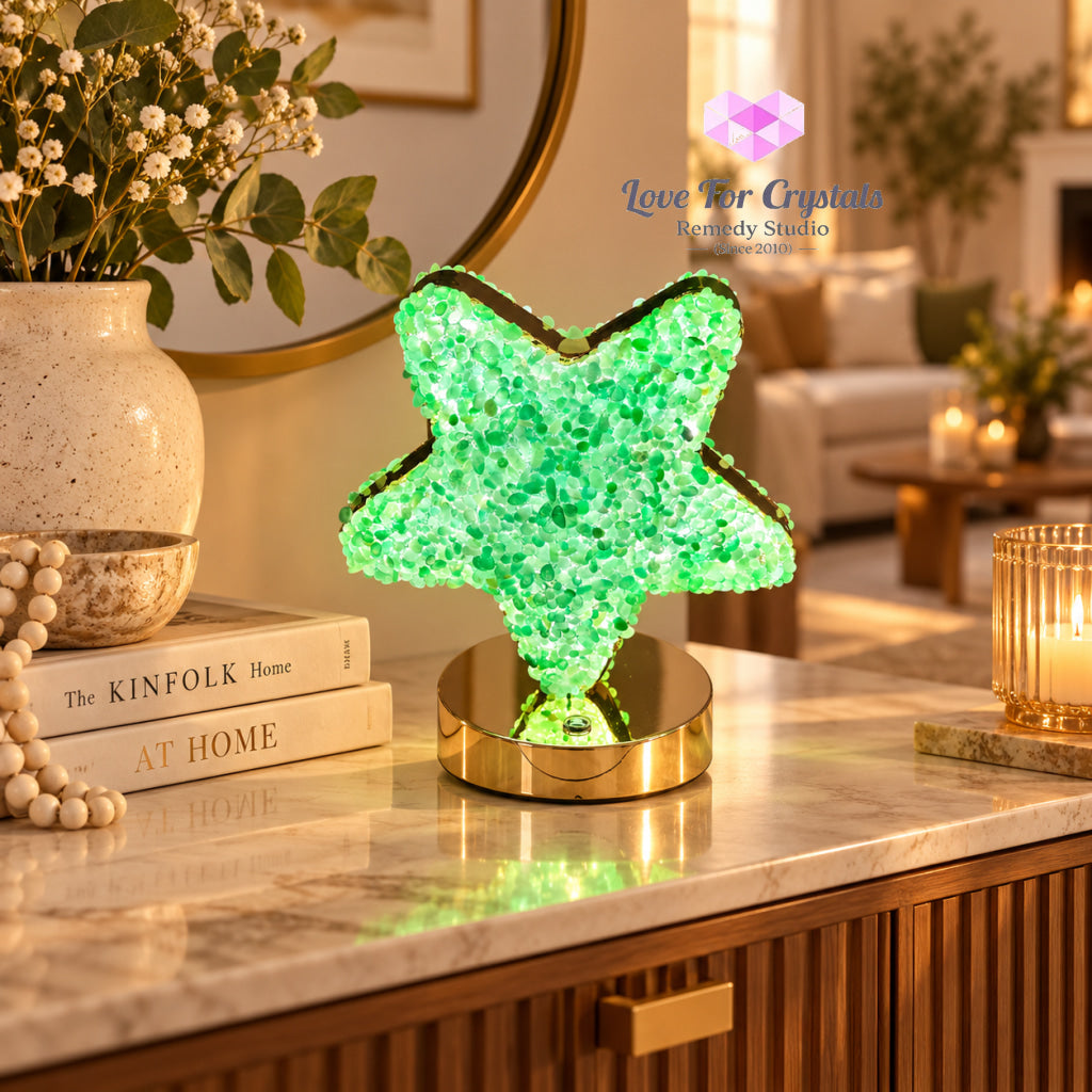 Crystal Rechargeable Lamp - Star- Aventurine - Crystals