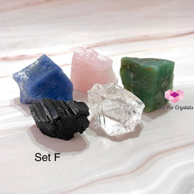 Crystal Remedy Set For Home (5 Raw Crystals From Brazil) F Set
