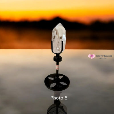 Crystalline Transmitter (Multi Faceted Brazil Clear Quartz On Stand)Pre-coded & Activated Clear quartz