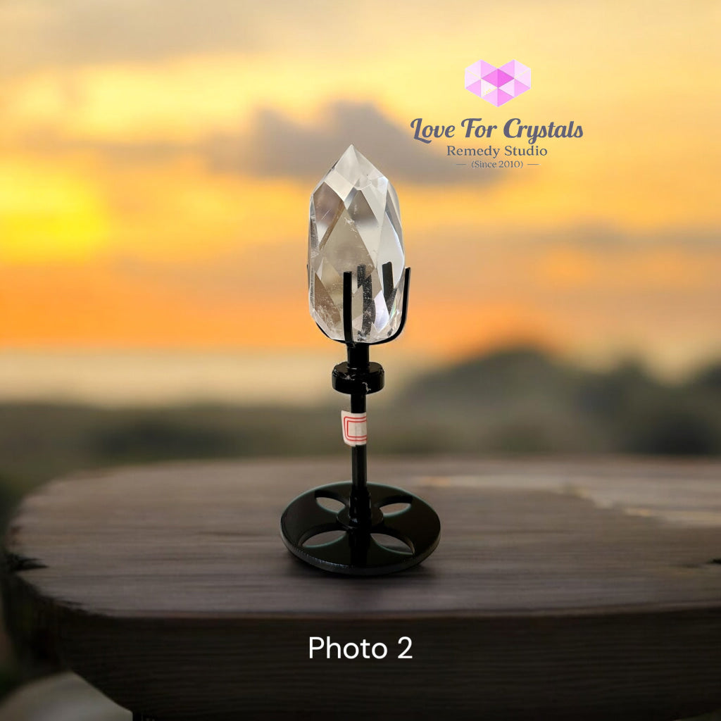 Crystalline Transmitter (Multi Faceted Brazil Clear Quartz On Stand)Pre-coded & Activated Photo 2 Clear quartz
