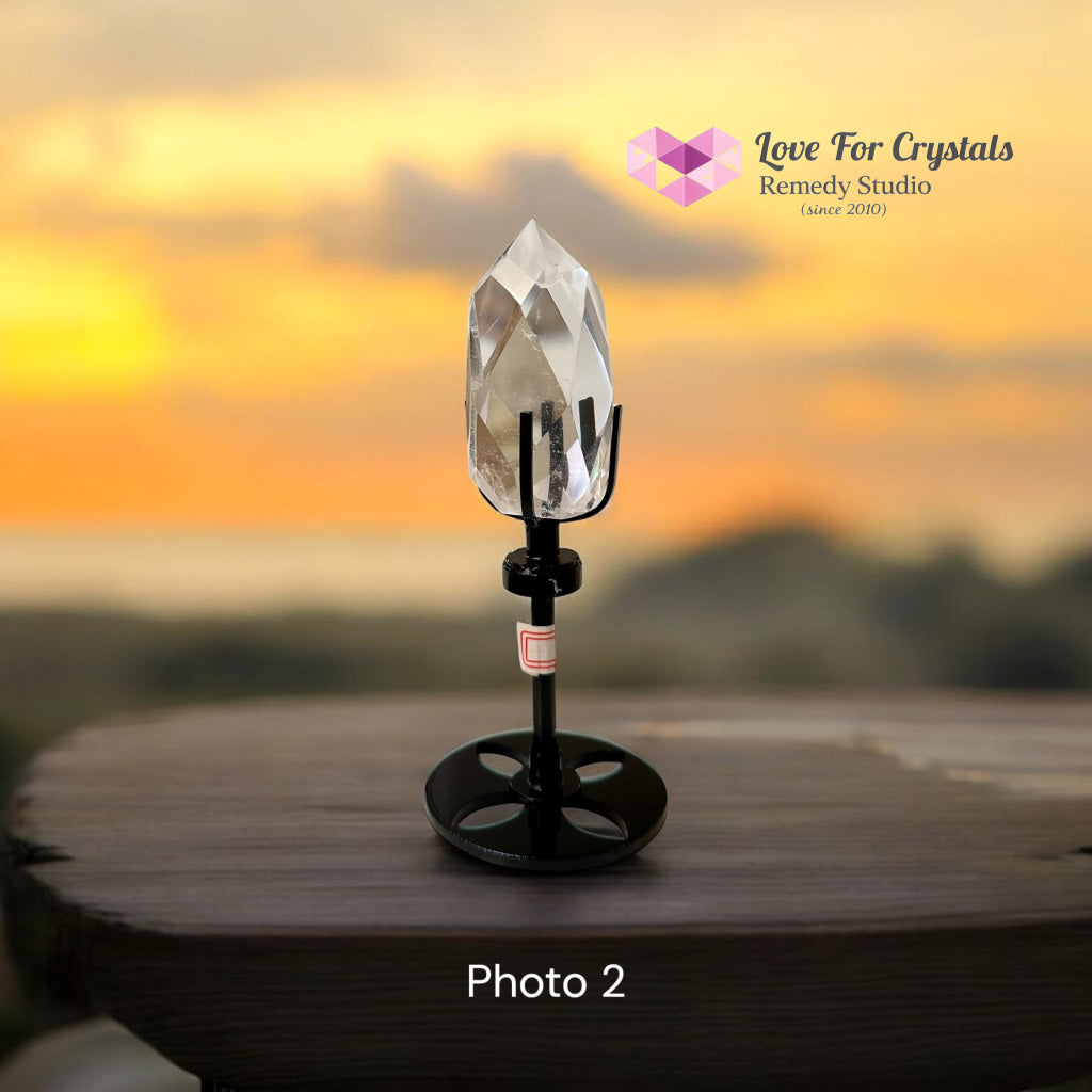 Crystalline Transmitter (Multi Faceted Brazil Clear Quartz On Stand)Pre-coded & Activated Photo 2 Clear quartz
