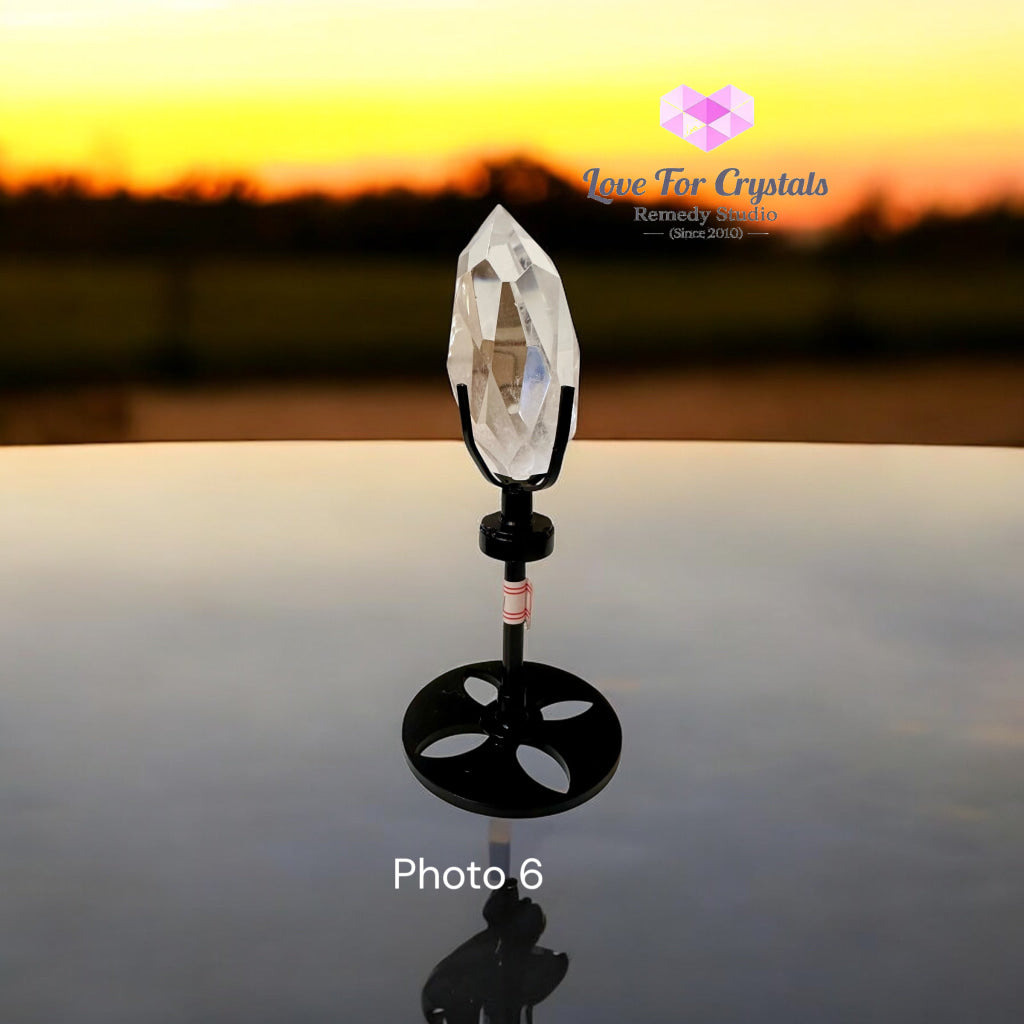 Crystalline Transmitter (Multi Faceted Brazil Clear Quartz On Stand)Pre-coded & Activated Photo 6 Clear quartz