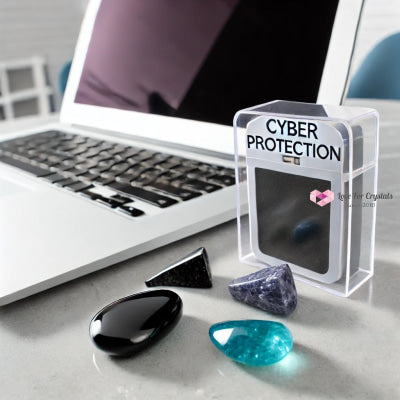 Cyber Protection Crystal Set (Black Tourmaline Kyanite Obsidian Clear Quartz) Sets
