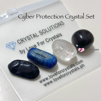 Cyber Protection Crystal Set (Black Tourmaline Kyanite Obsidian Clear Quartz) Sets