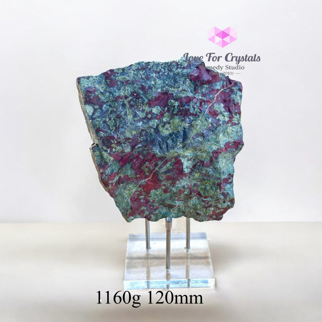 Dragon Bloodstone Raw (POWER SURGE PRE-ACTIVATED STONE) with Acrylic Stand 1160g 120mm Raw crystals