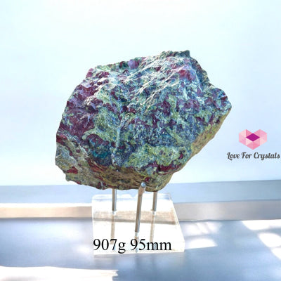 Dragon Bloodstone Raw (POWER SURGE PRE-ACTIVATED STONE) with Acrylic Stand 907g 95mm Raw crystals