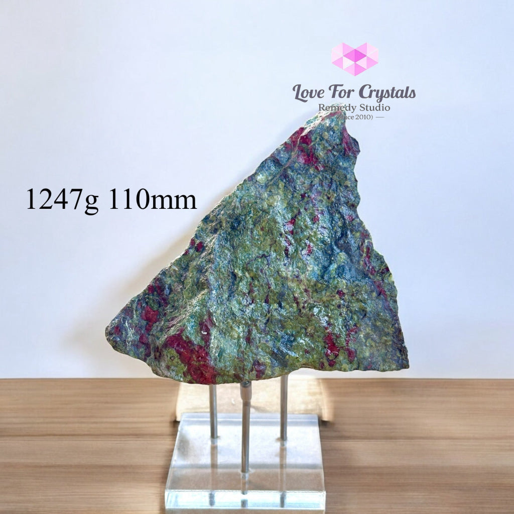 Dragon Bloodstone Raw (POWER SURGE PRE-ACTIVATED STONE) with Acrylic Stand 1247g 110mm Raw crystals