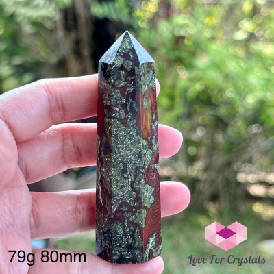 Dragon Bloodstone Tower Point (India) 79G 80Mm Points Crystal