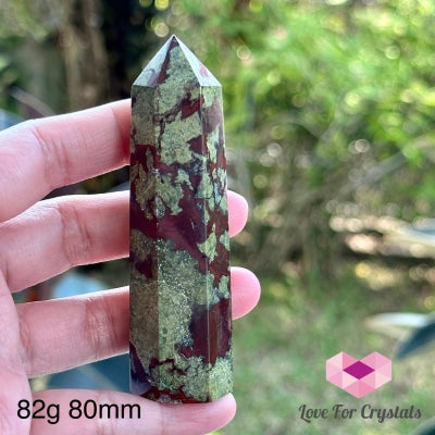 Dragon Bloodstone Tower Point (India) 82G 80Mm Points Crystal