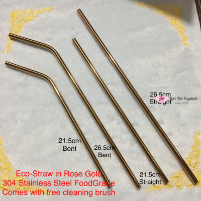 Eco Straw Rose Gold (304 Stainless Steel Food-Grade) Metaphysical Tool