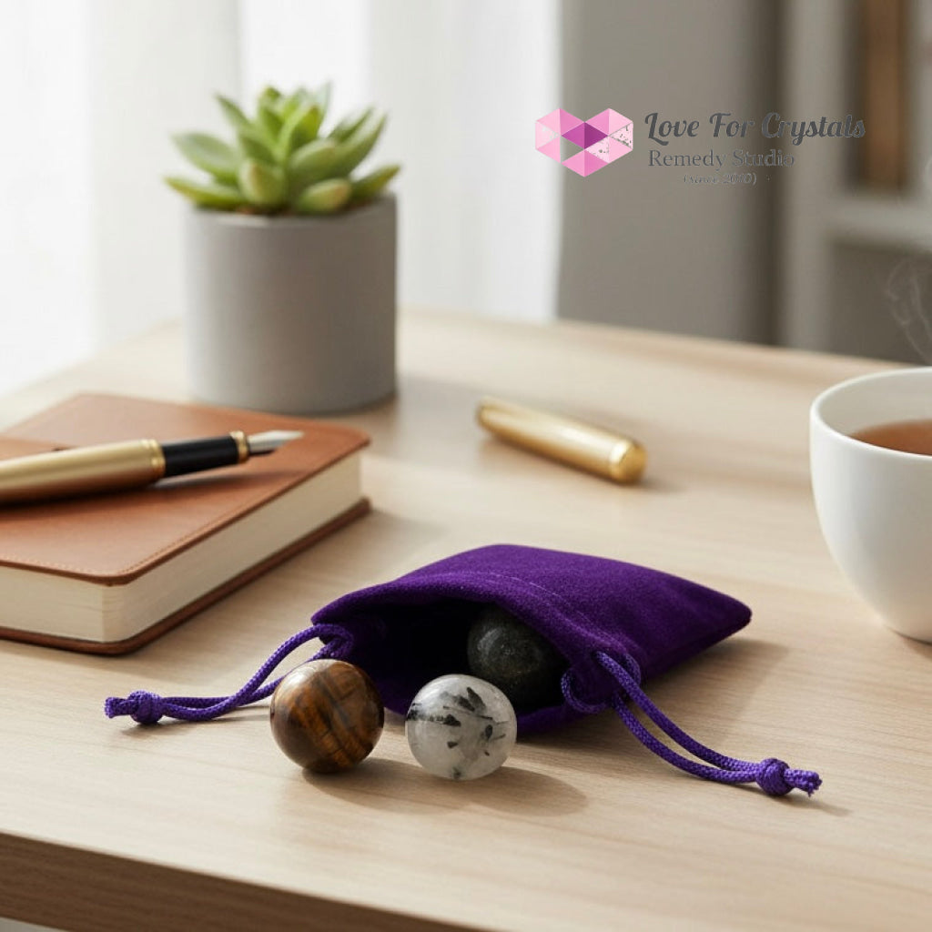 Elite Protection & Cleansing Pocket Stone Set (Trio Stones 15-20mm) Random Set (Trio stones 15-20 mm) Crystal set