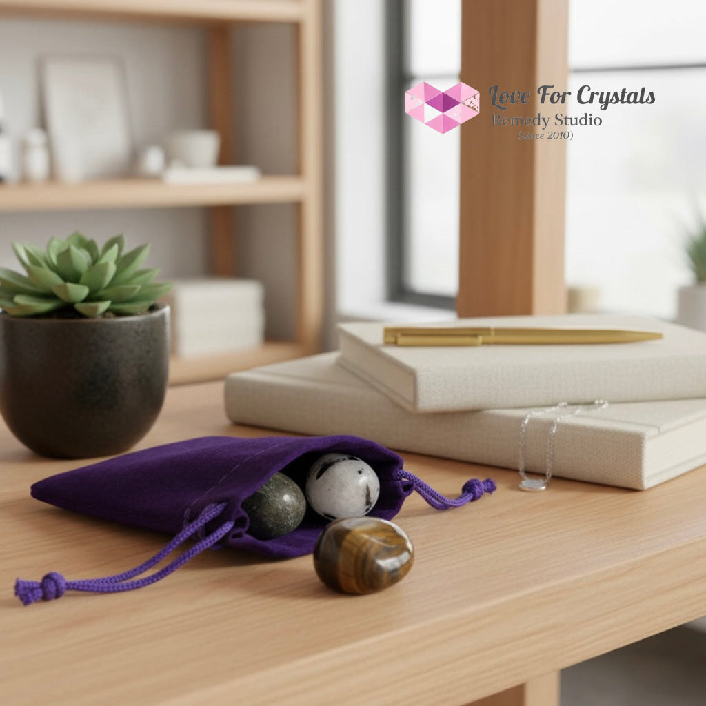 Elite Protection & Cleansing Pocket Stone Set (Trio Stones 15-20mm) Random Set (Trio stones 15-20 mm) Crystal set