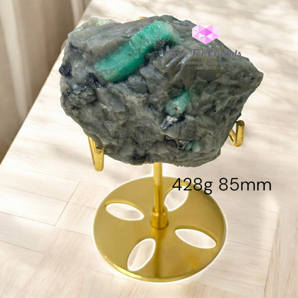 Emerald Matrix Premium on Stand (Pre-coded & activated)Brazil 428g 85mm Emerald