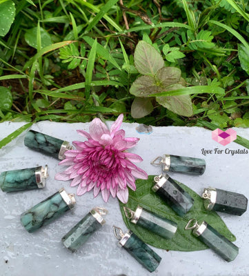 Emerald Polished Pendant (Silver-Plated) Brazil