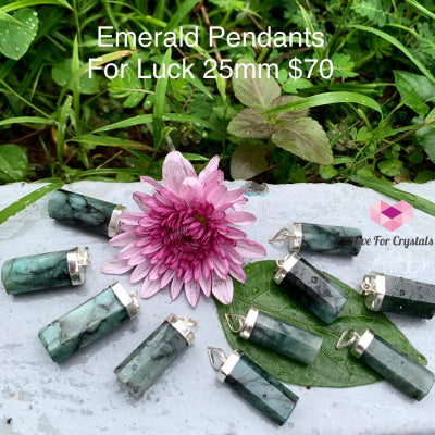 Emerald Polished Pendant (Silver-Plated) Brazil