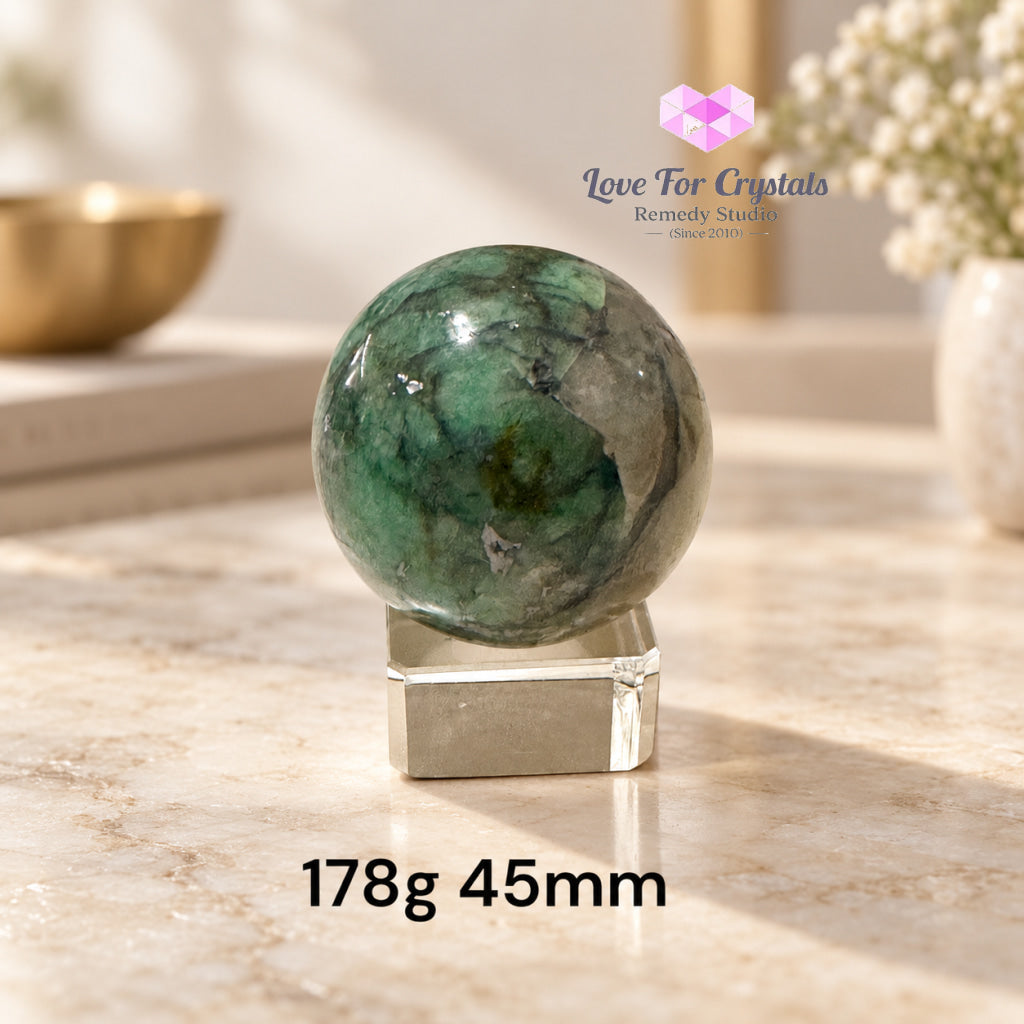 Emerald Premium Sphere AAA (Brazil) Orb of Luck - 178g 45mm - Emerald