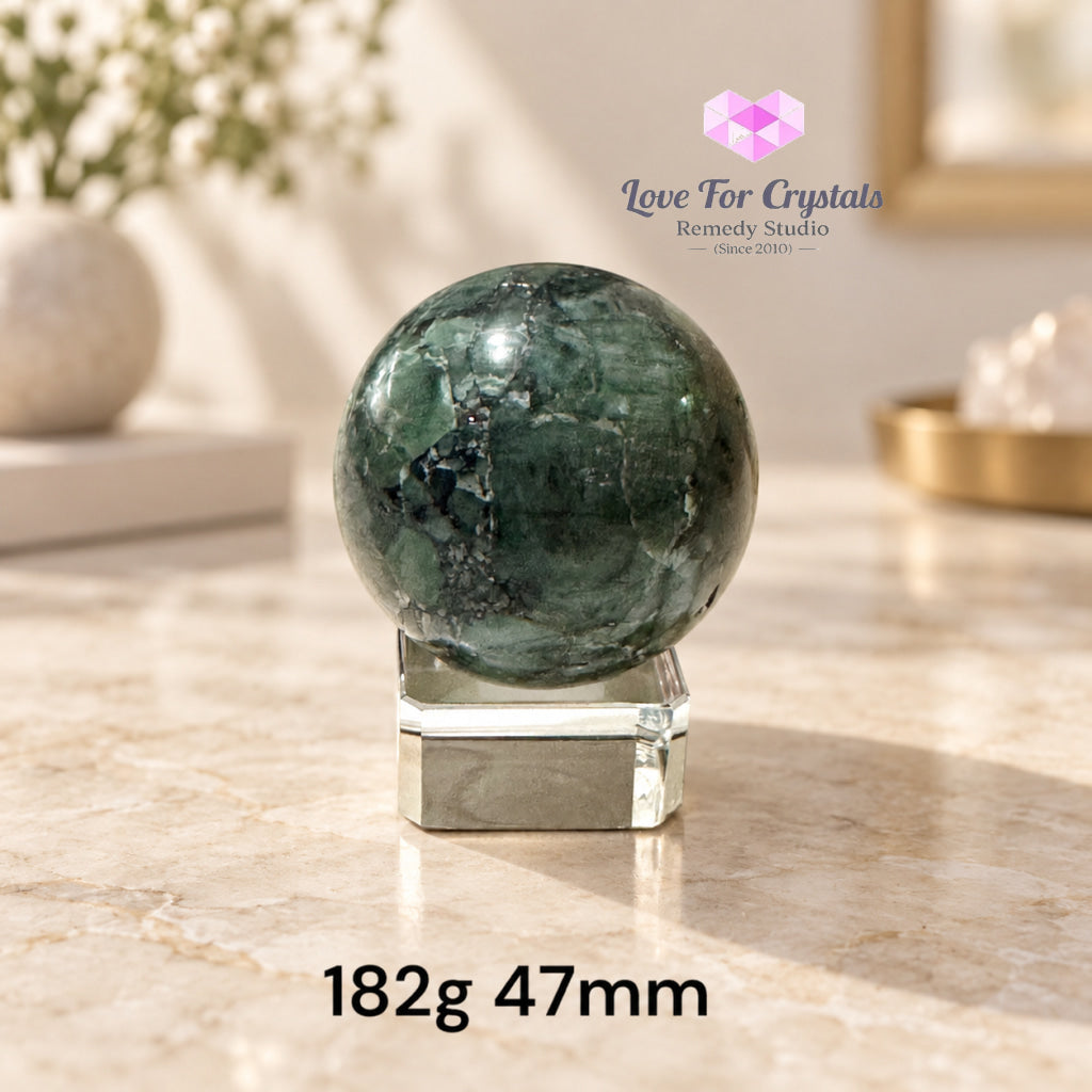 Emerald Premium Sphere AAA (Brazil) Orb of Luck - 182g 47mm - Emerald