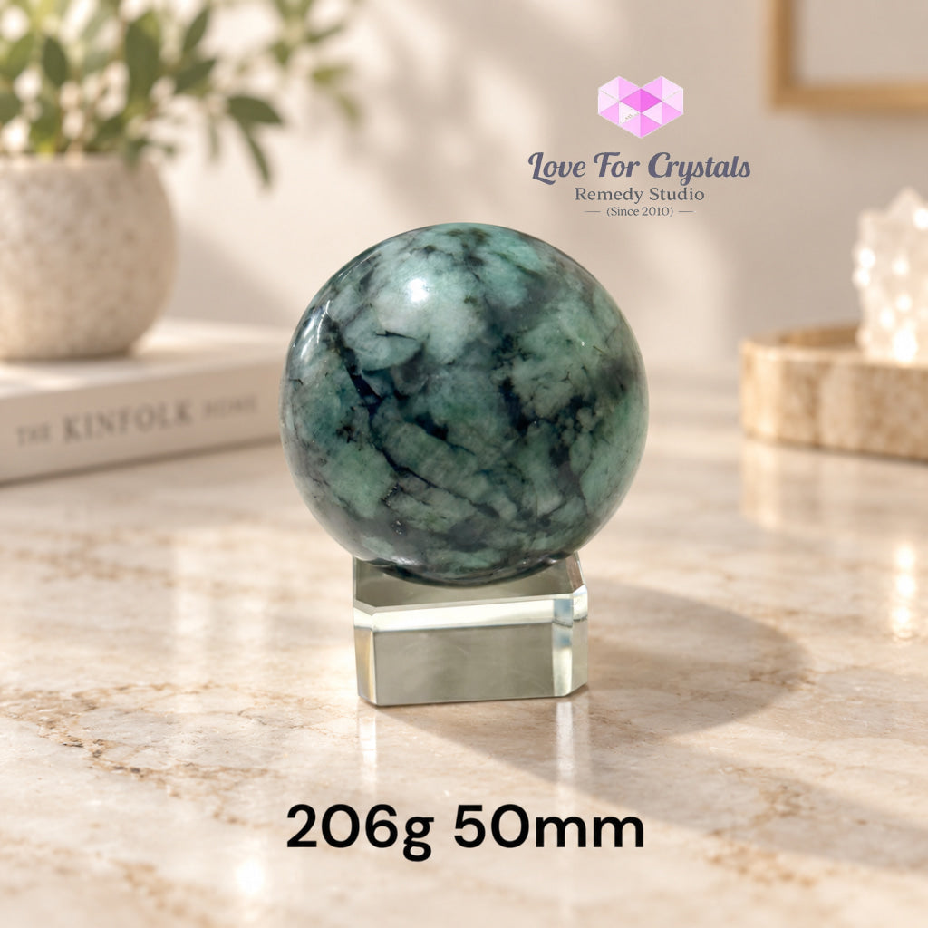 Emerald Premium Sphere AAA (Brazil) Orb of Luck - 206g 50mm - Emerald