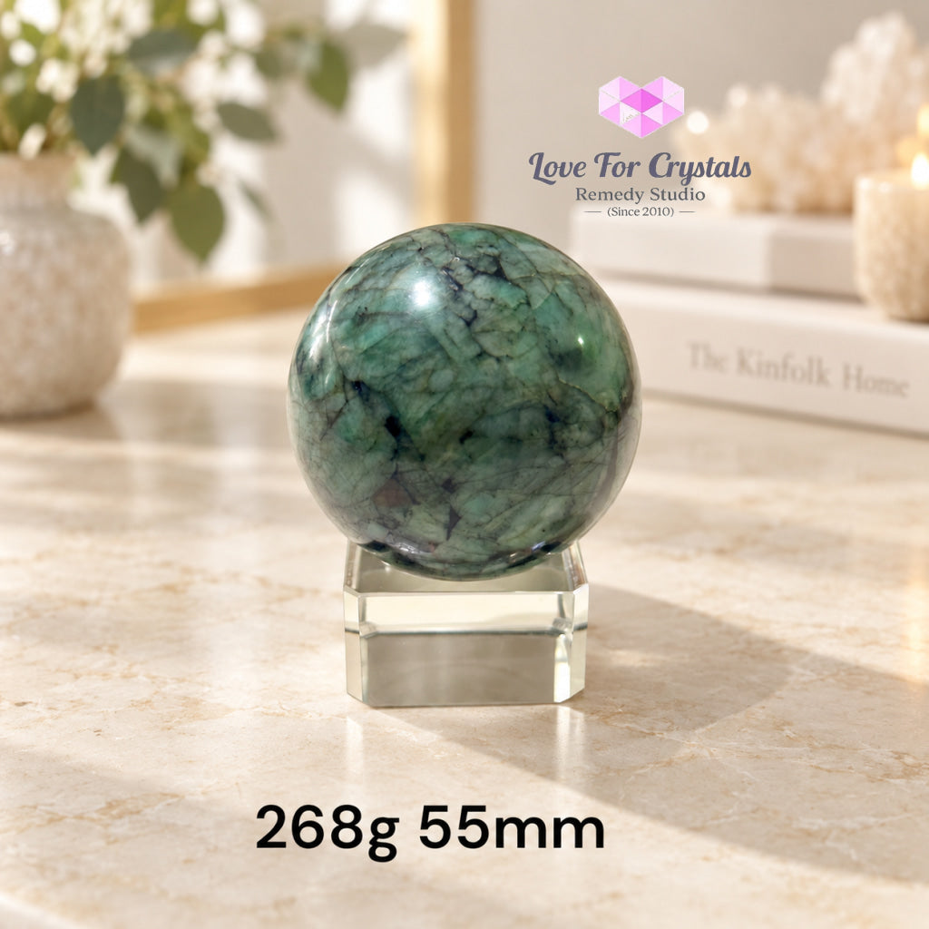 Emerald Premium Sphere AAA (Brazil) Orb of Luck - 268g 55mm - Emerald