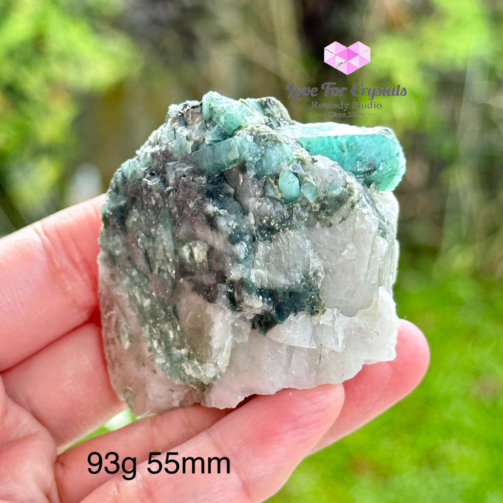 Emerald Raw Matrix (Brazil) Aaa Grade Rare And Collectors 93G 55Mm Crystal