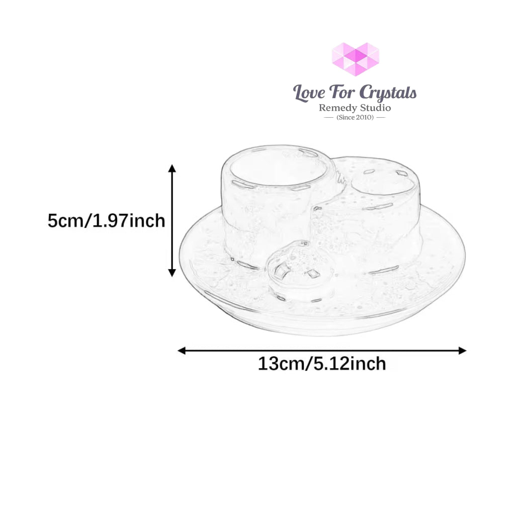 Encoded Sacred Ceramic Dish Sets 13cmx5cm (Lightline Essentials) Holder Incense