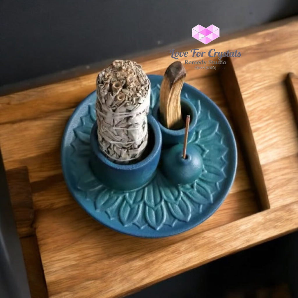 Encoded Sacred Ceramic Dish Sets 13cmx5cm (Lightline Essentials) Holder Incense